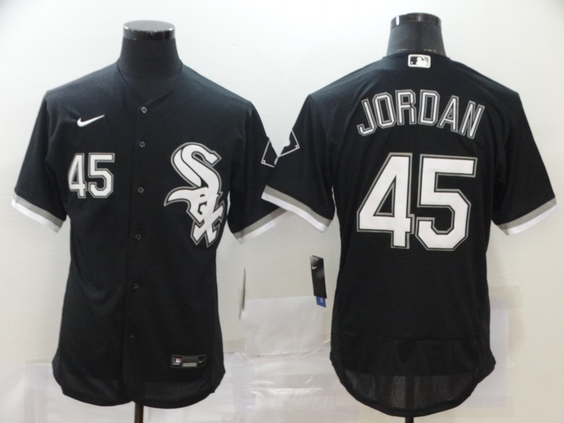 Men Chicago White Sox #45 Jordan Black Elite Nike MLB Jerseys